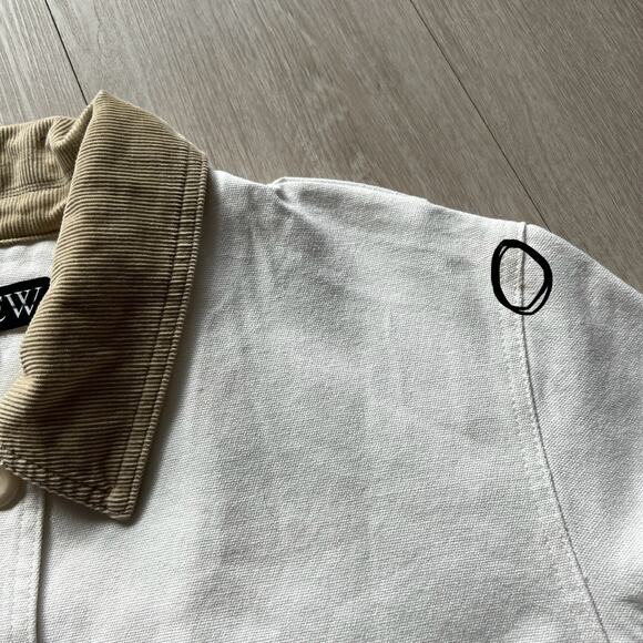 J Crew Barn Jacket In Canvas Womens XL White Tiny Flaw - Picture 16 of 16